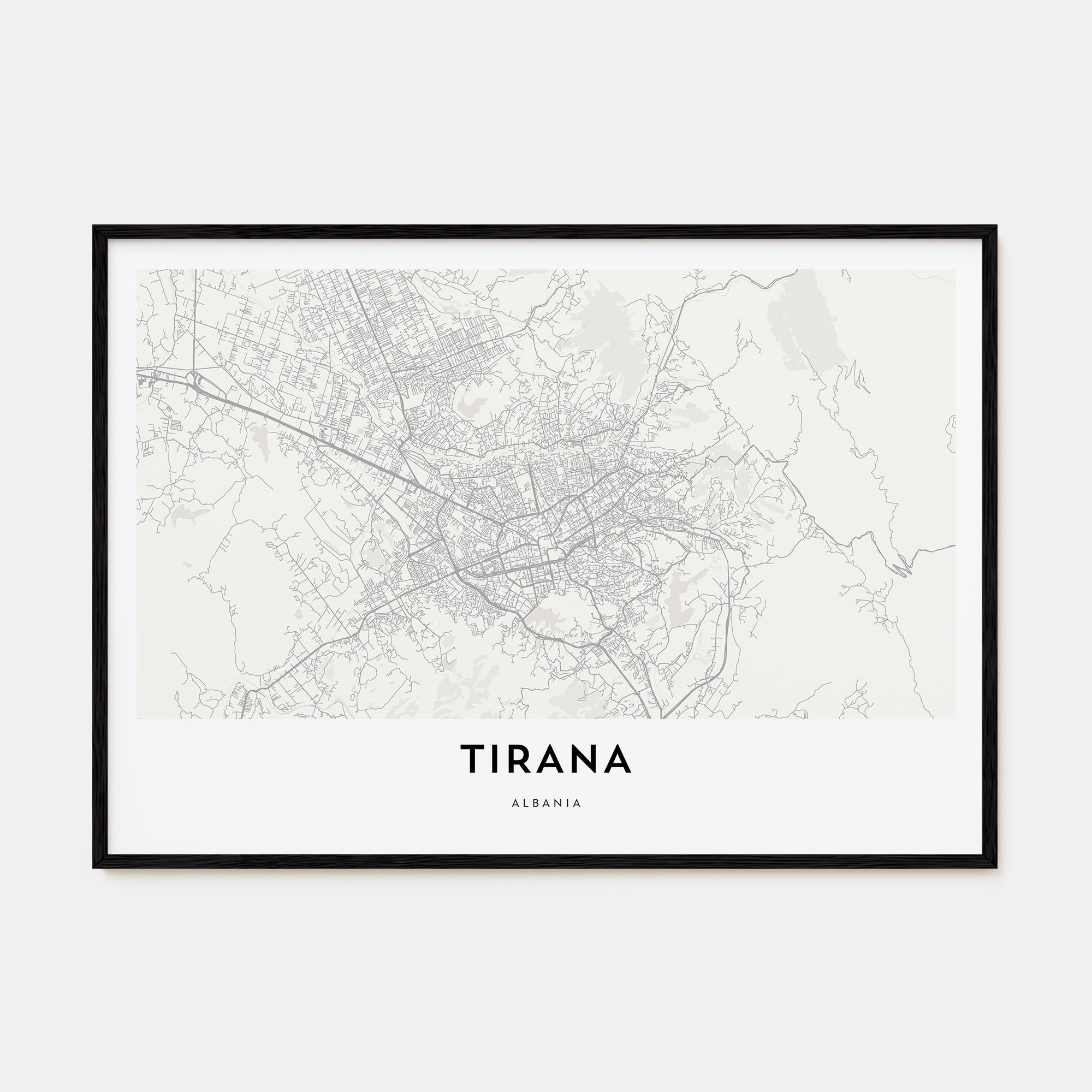 Tirana Map Landscape Poster