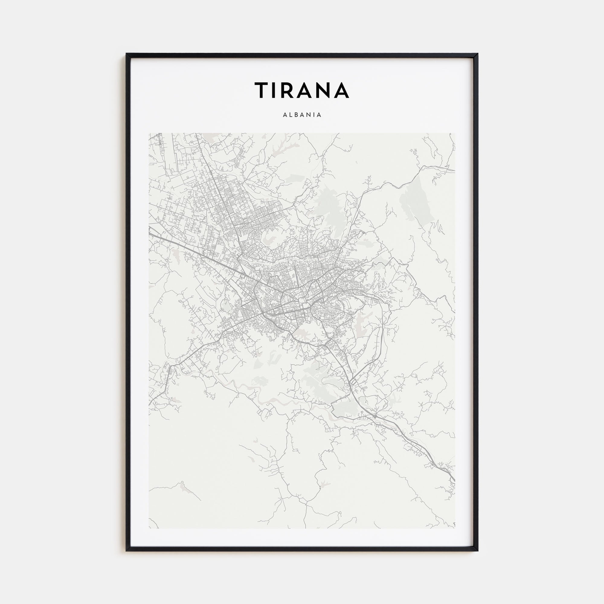 Tirana Map Portrait Poster