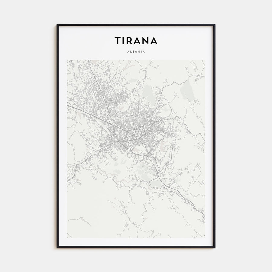 Tirana Map Portrait Poster