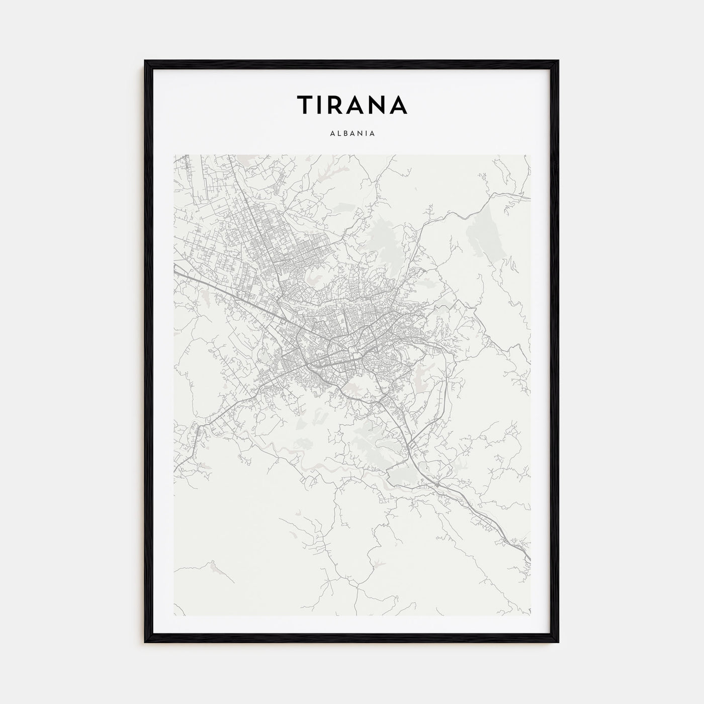 Tirana Map Portrait Poster