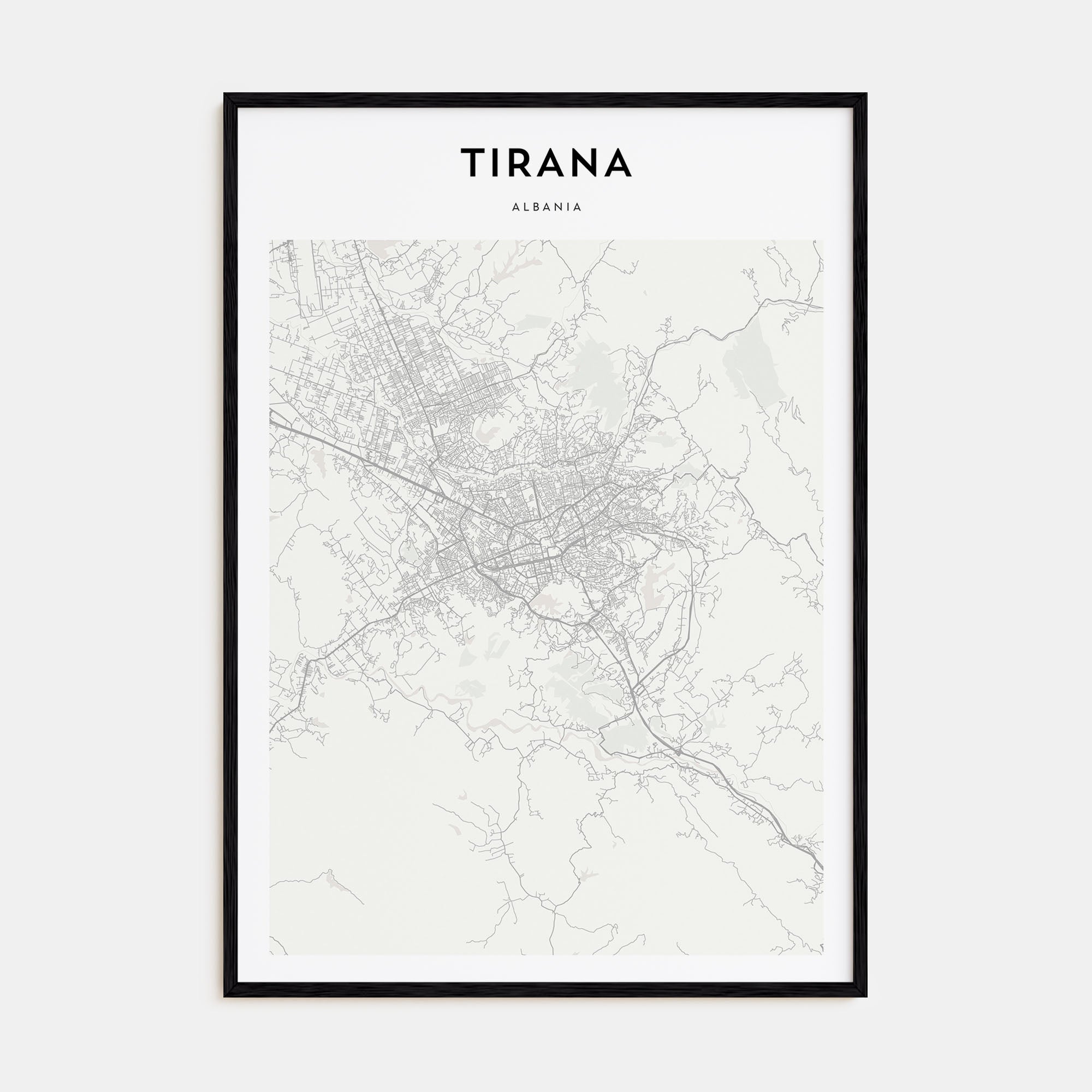 Tirana Map Portrait Poster