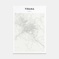 Tirana Map Portrait Poster