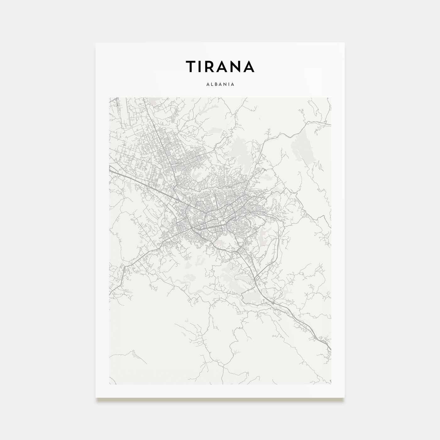 Tirana Map Portrait Poster