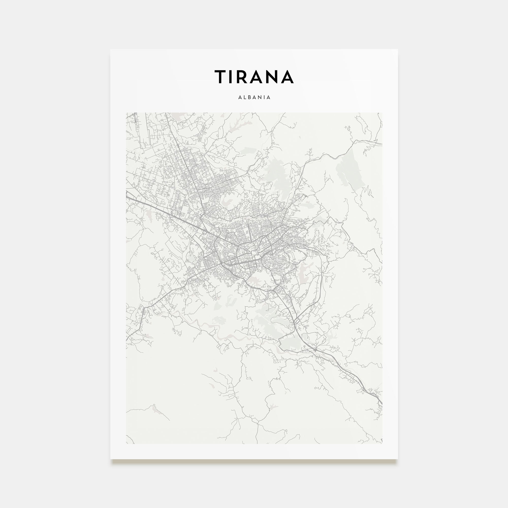 Tirana Map Portrait Poster