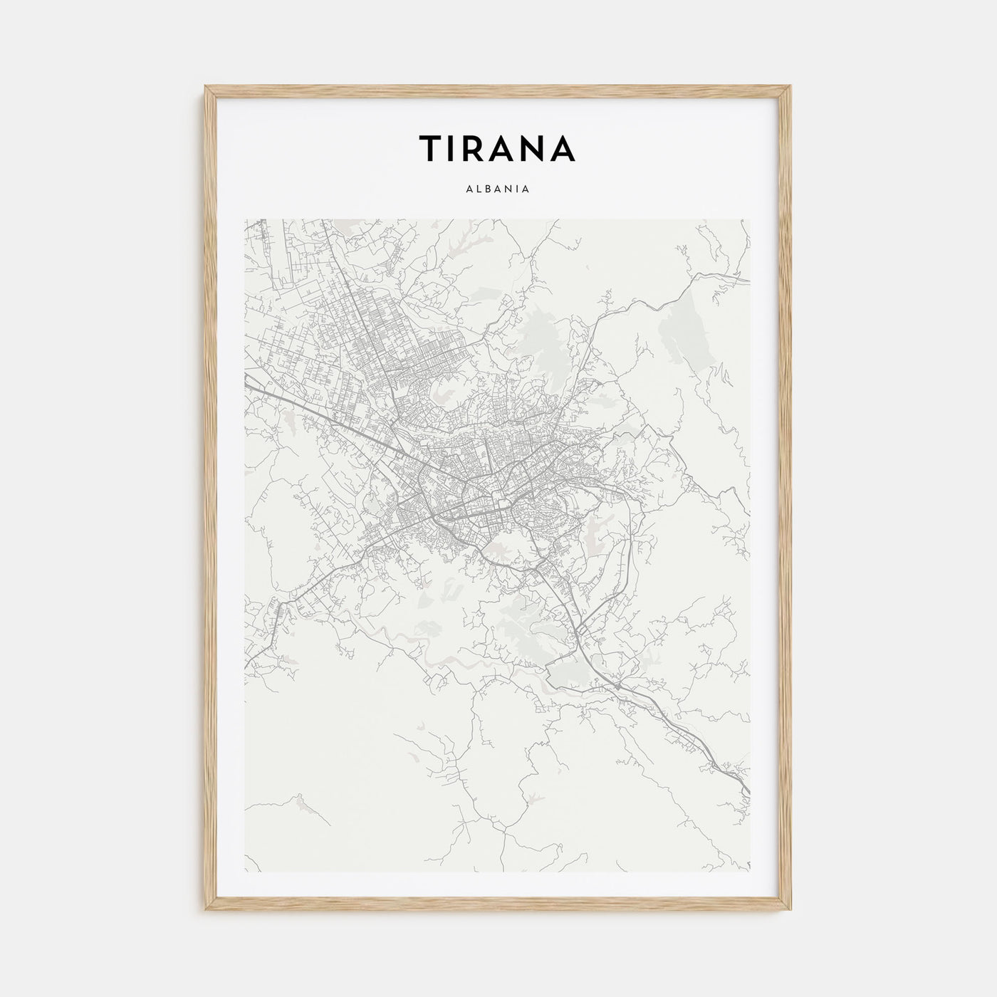 Tirana Map Portrait Poster