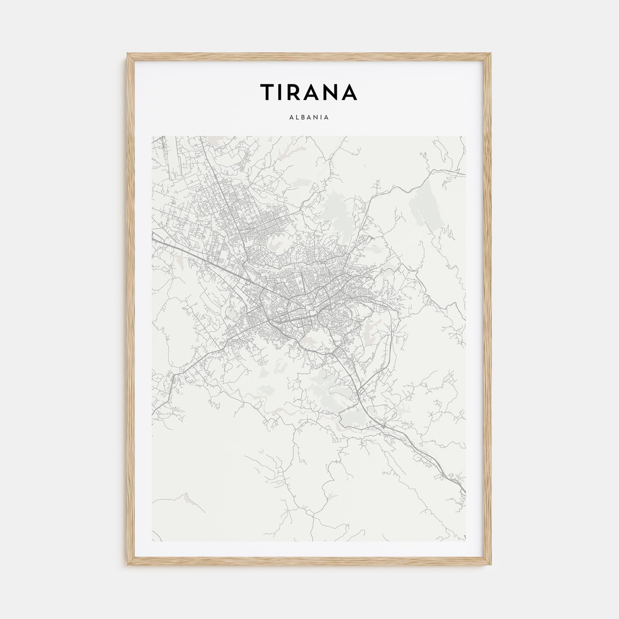 Tirana Map Portrait Poster