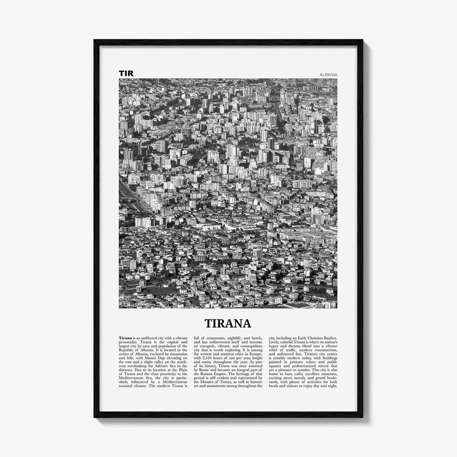 Tirana Print Black and White, Tirana Wall Art, Tirana Poster, Tirana Photo, Tirana Wall Decor, Albania, Tirona Shqipërisë, Europe