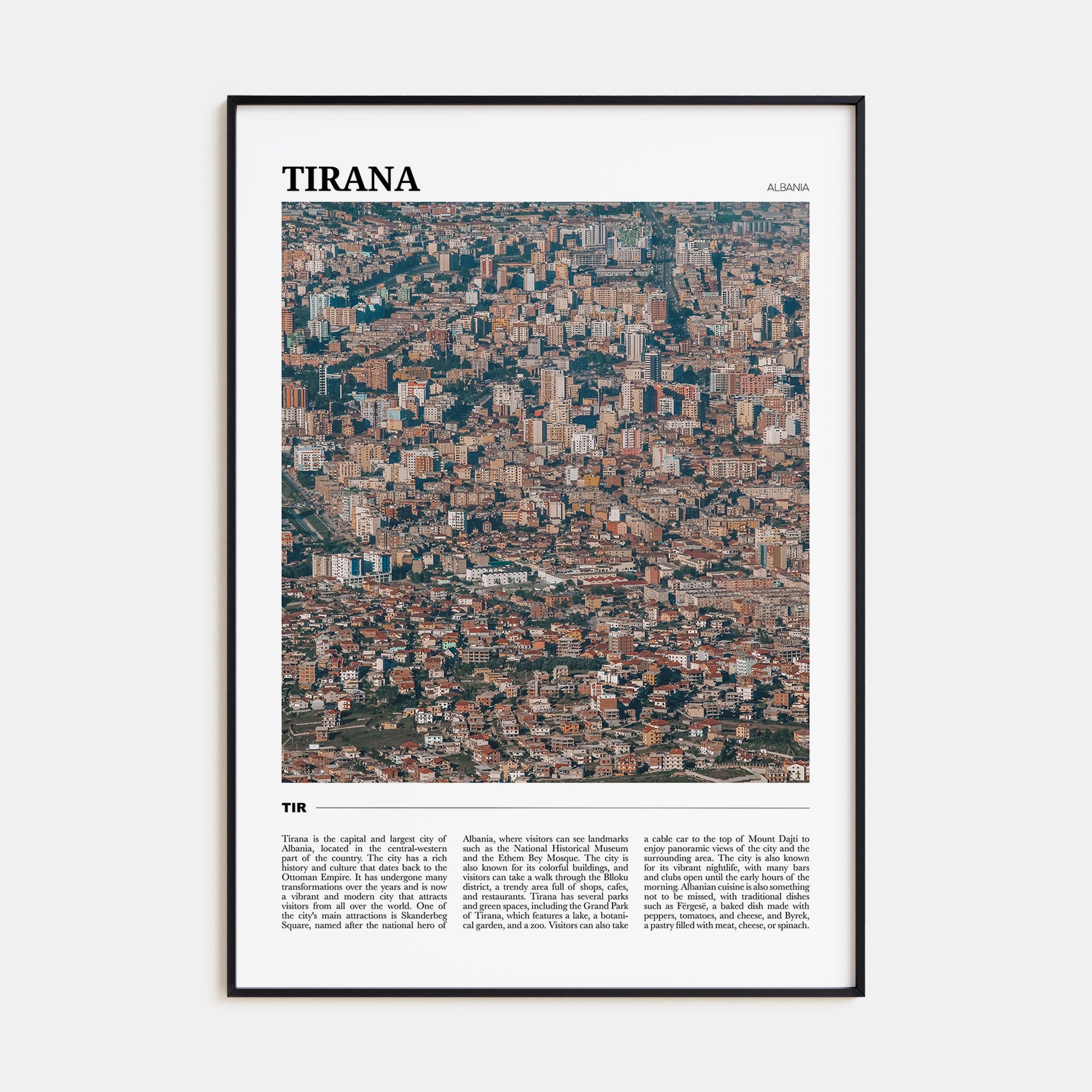 Tirana Travel Color Poster