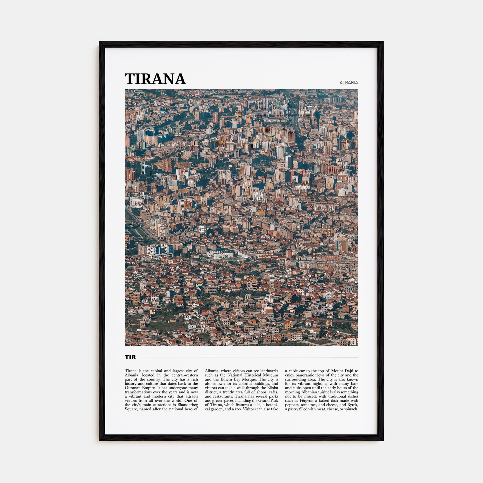 Tirana Travel Color Poster