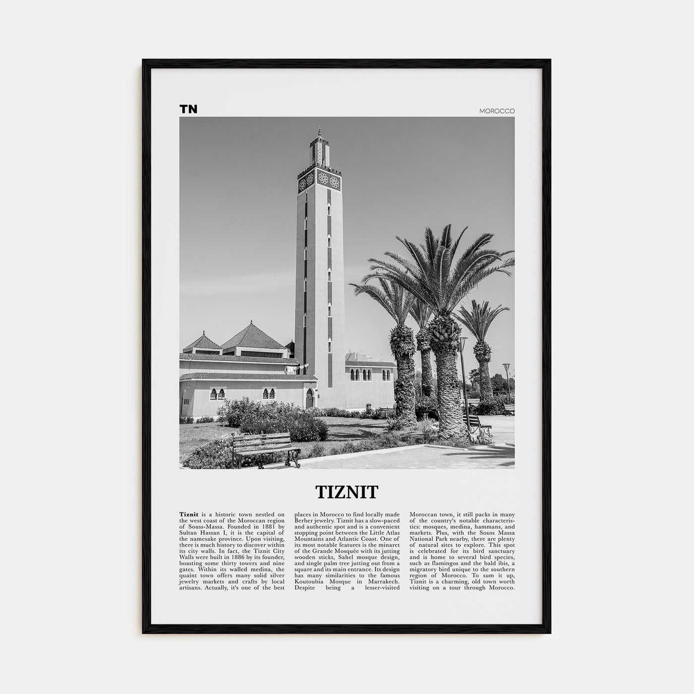 Tiznit Travel B&W Poster