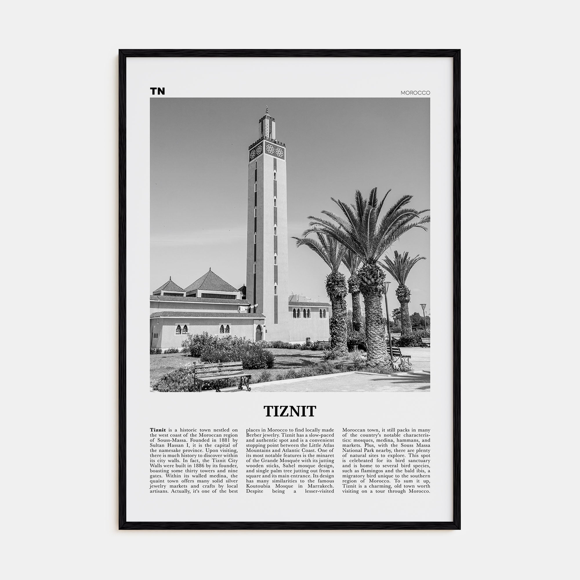Tiznit Travel B&W Poster