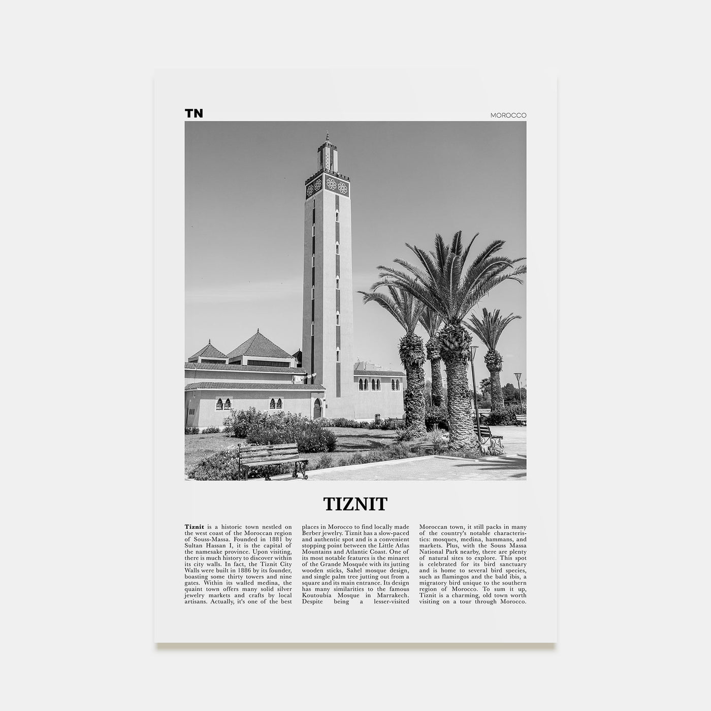 Tiznit Travel B&W Poster