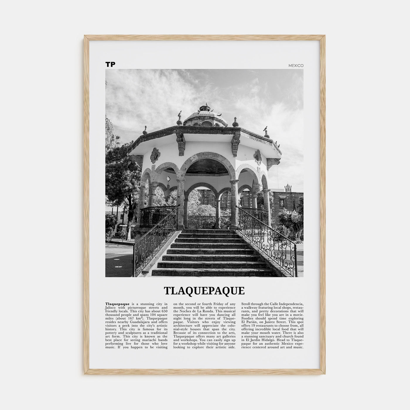 Tlaquepaque Travel B&W Poster