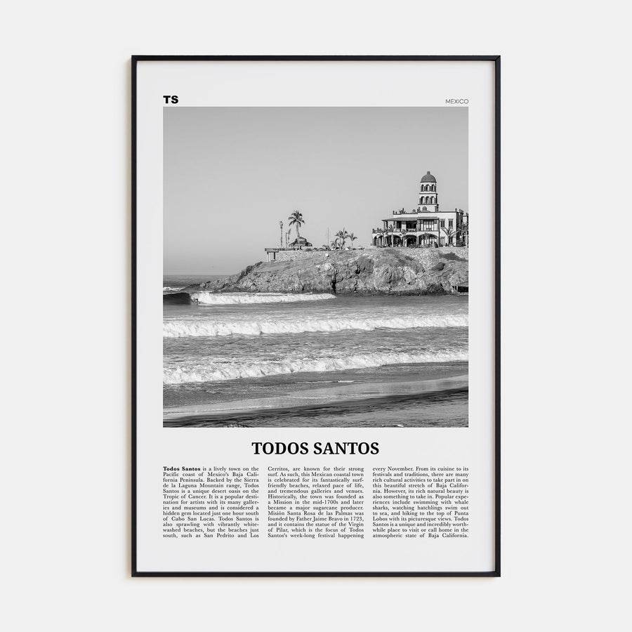 Todos Santos Travel B&W Poster