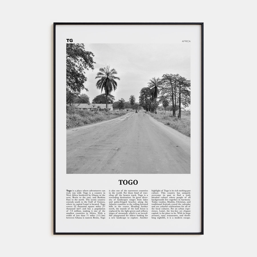 Togo Travel B&W Poster