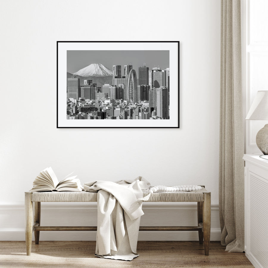 Tokyo Landscape B&W Poster