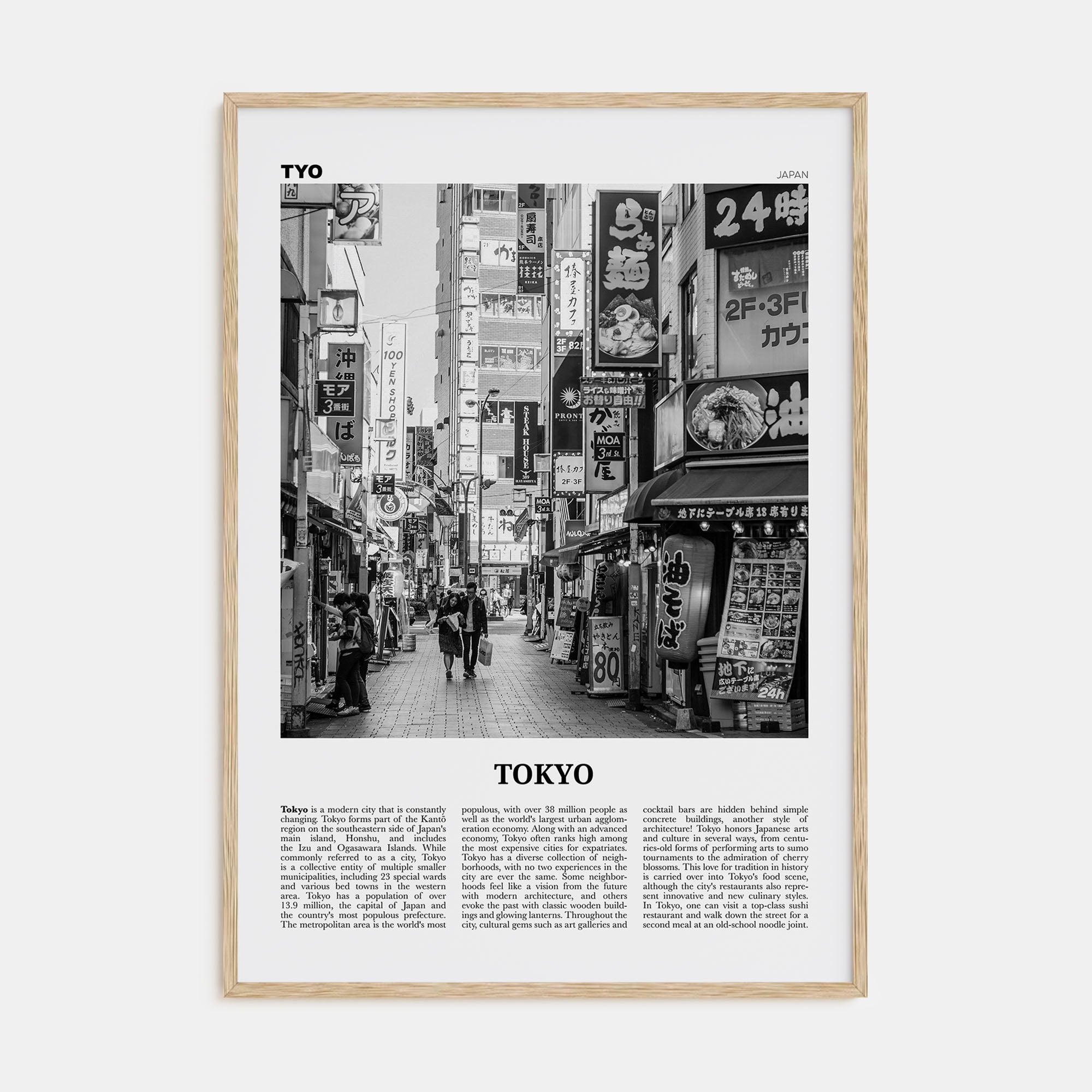 Tokyo Travel B&W No 1 Poster