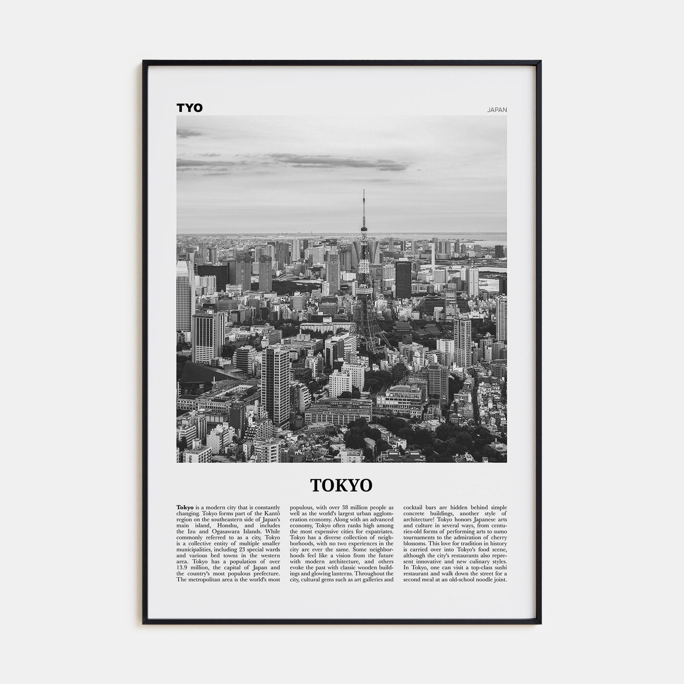 Tokyo Travel B&W No 2 Poster