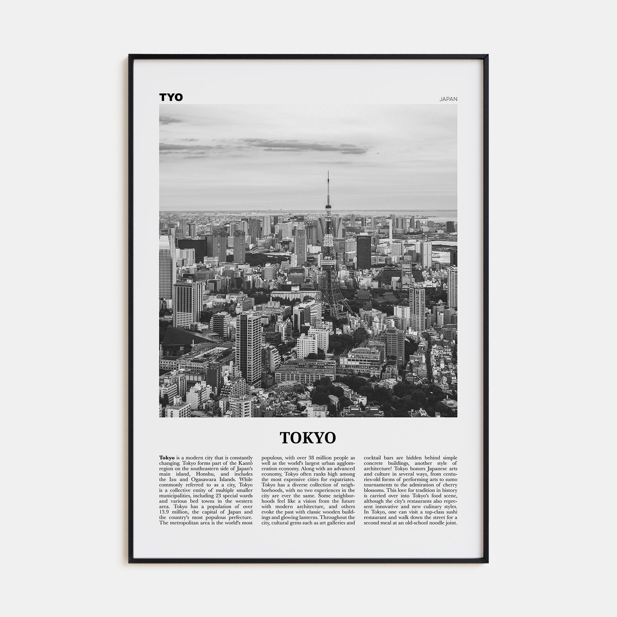 Tokyo Travel B&W No 2 Poster
