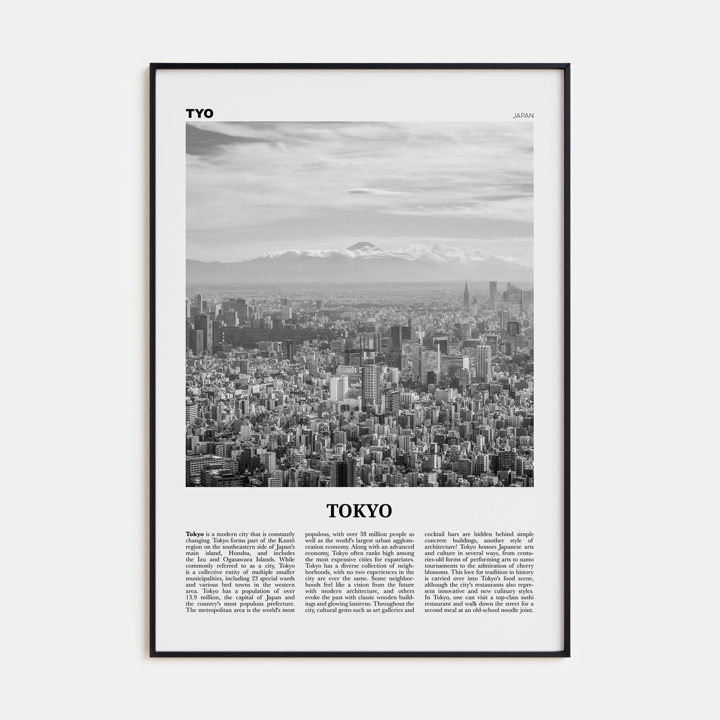 Tokyo Travel B&W No 3 Poster