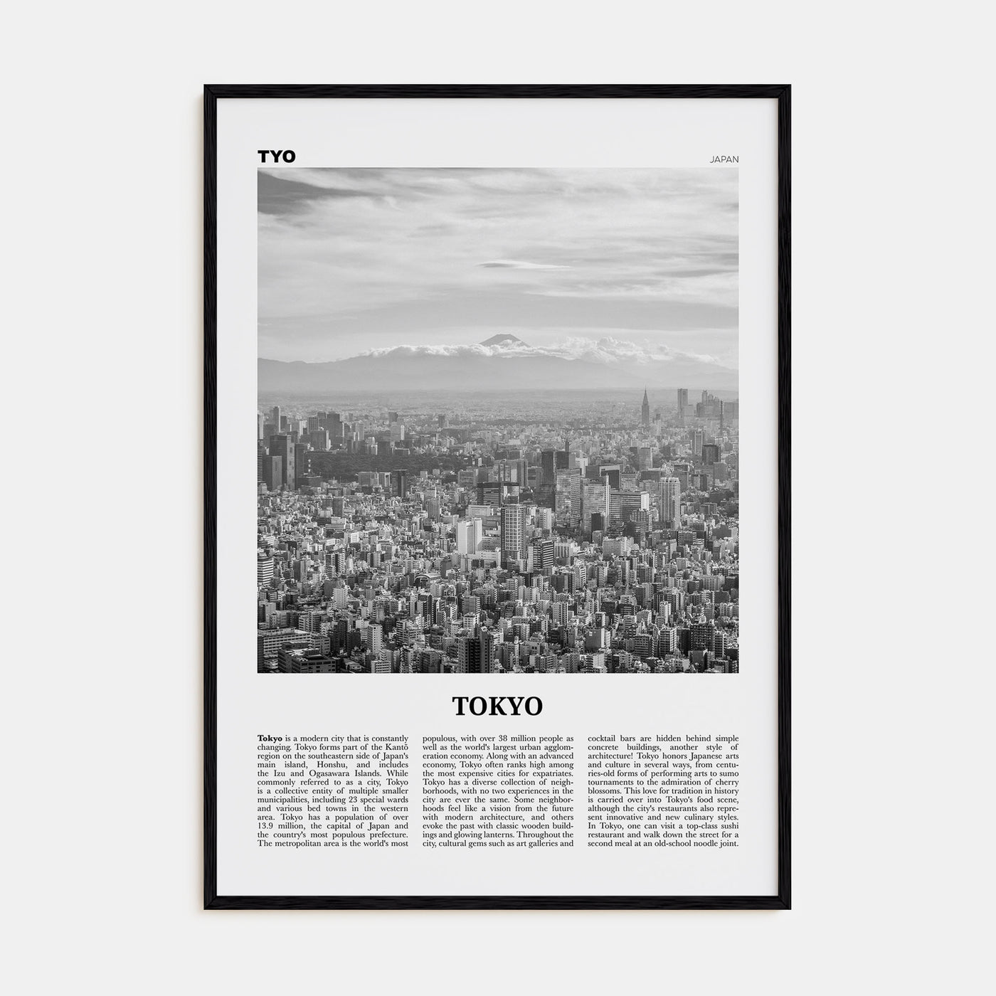 Tokyo Travel B&W No 3 Poster