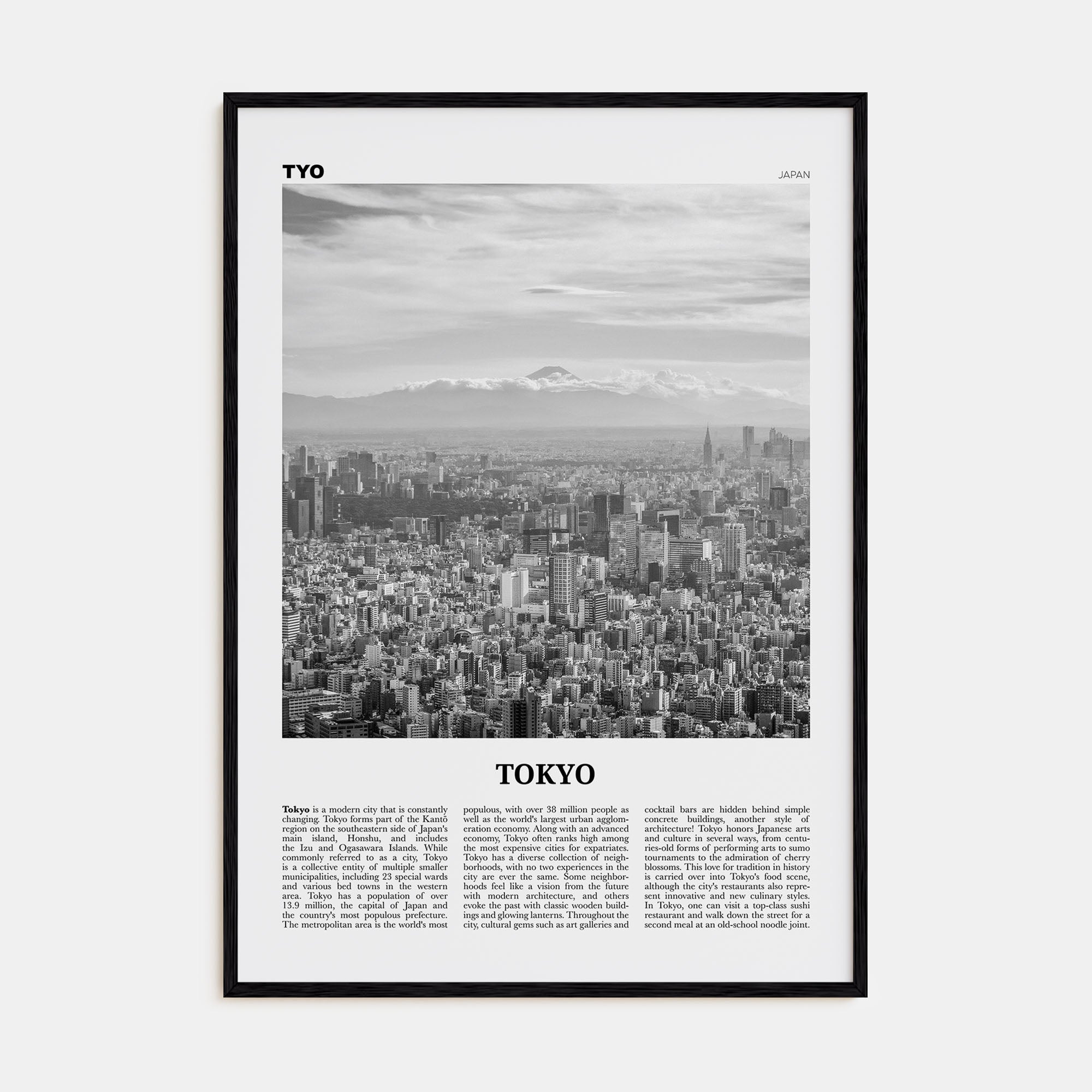 Tokyo Travel B&W No 3 Poster