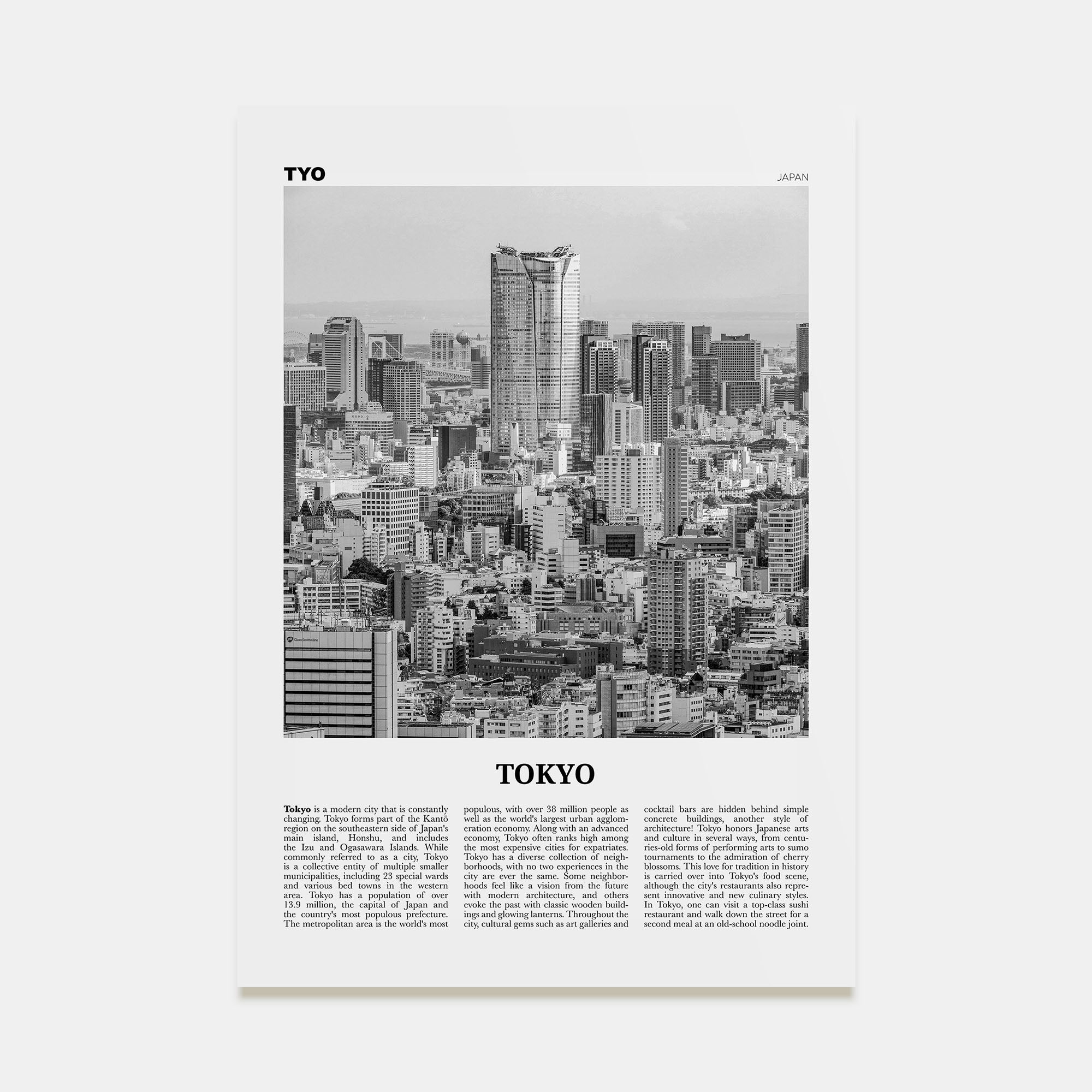 Tokyo Travel B&W No 4 Poster