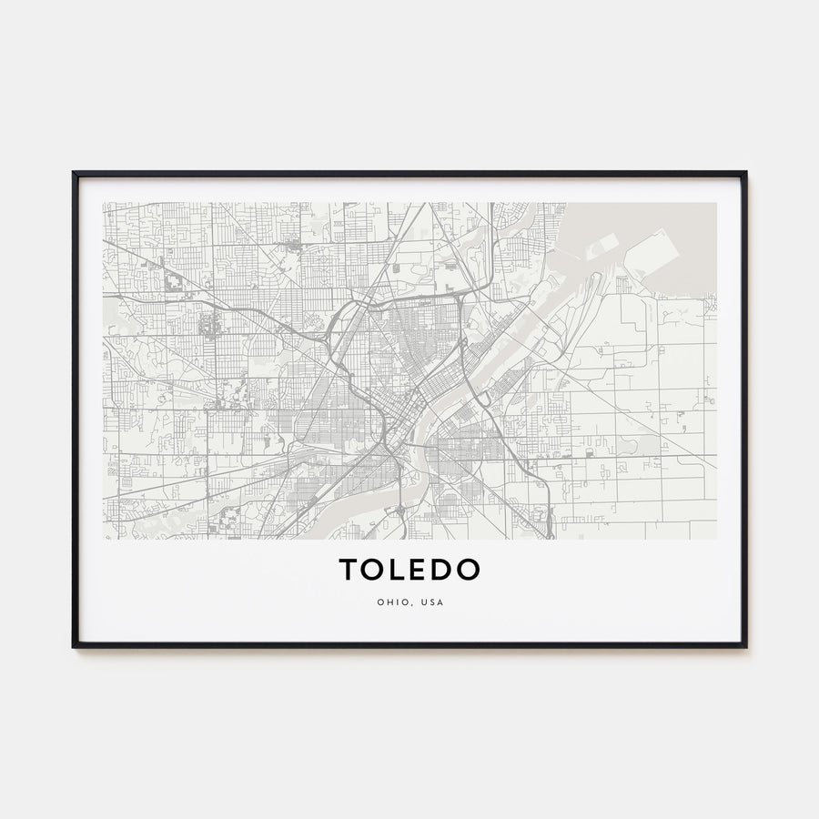 Toledo, Ohio Map Landscape Poster