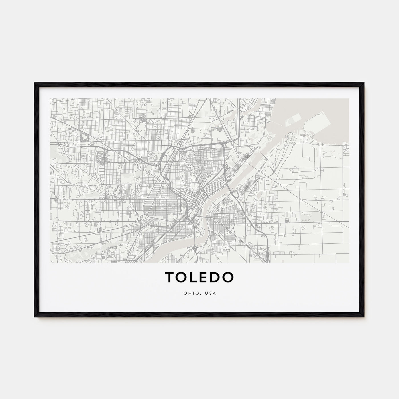 Toledo, Ohio Map Landscape Poster