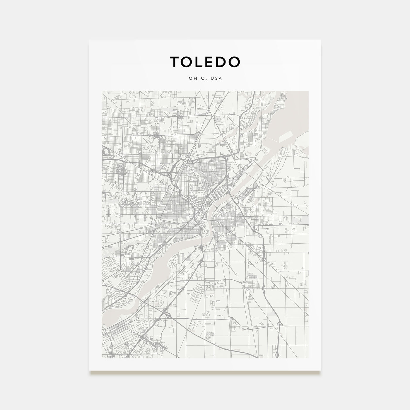 Toledo, Ohio Map Portrait Poster