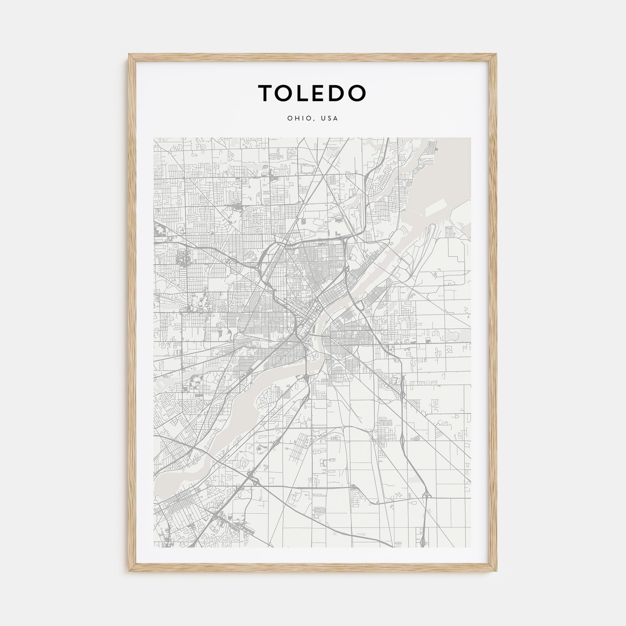 Toledo, Ohio Map Portrait Poster