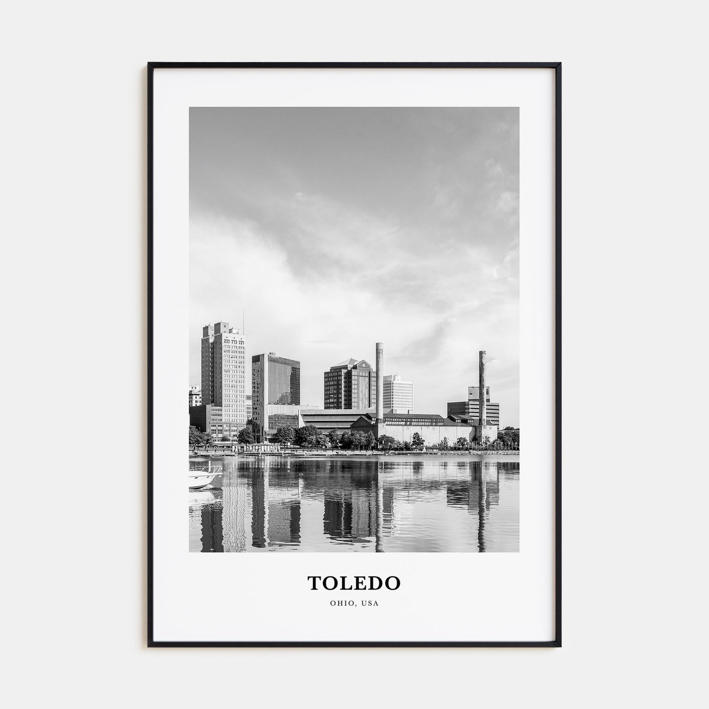 Toledo, Ohio Portrait B&W Poster