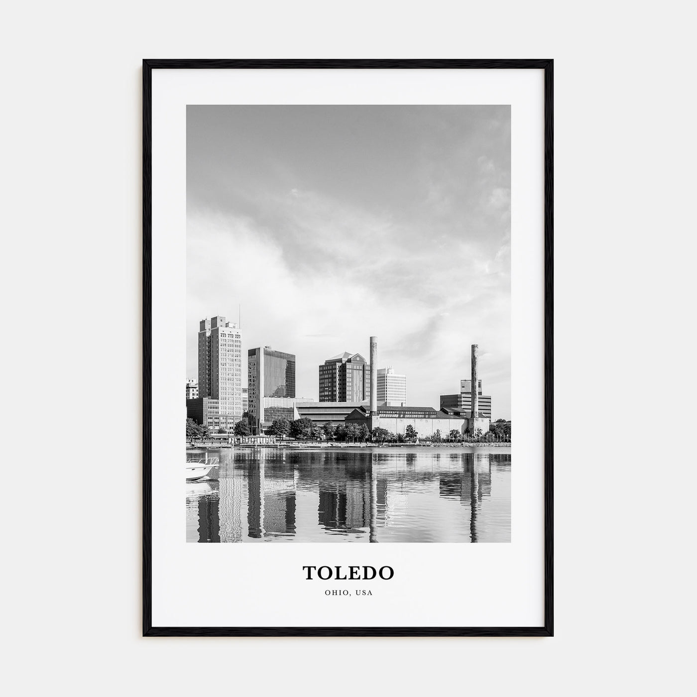 Toledo, Ohio Portrait B&W Poster
