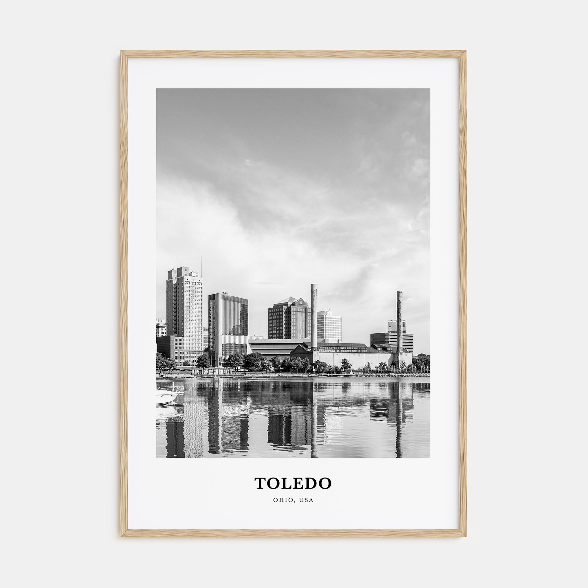 Toledo, Ohio Portrait B&W Poster