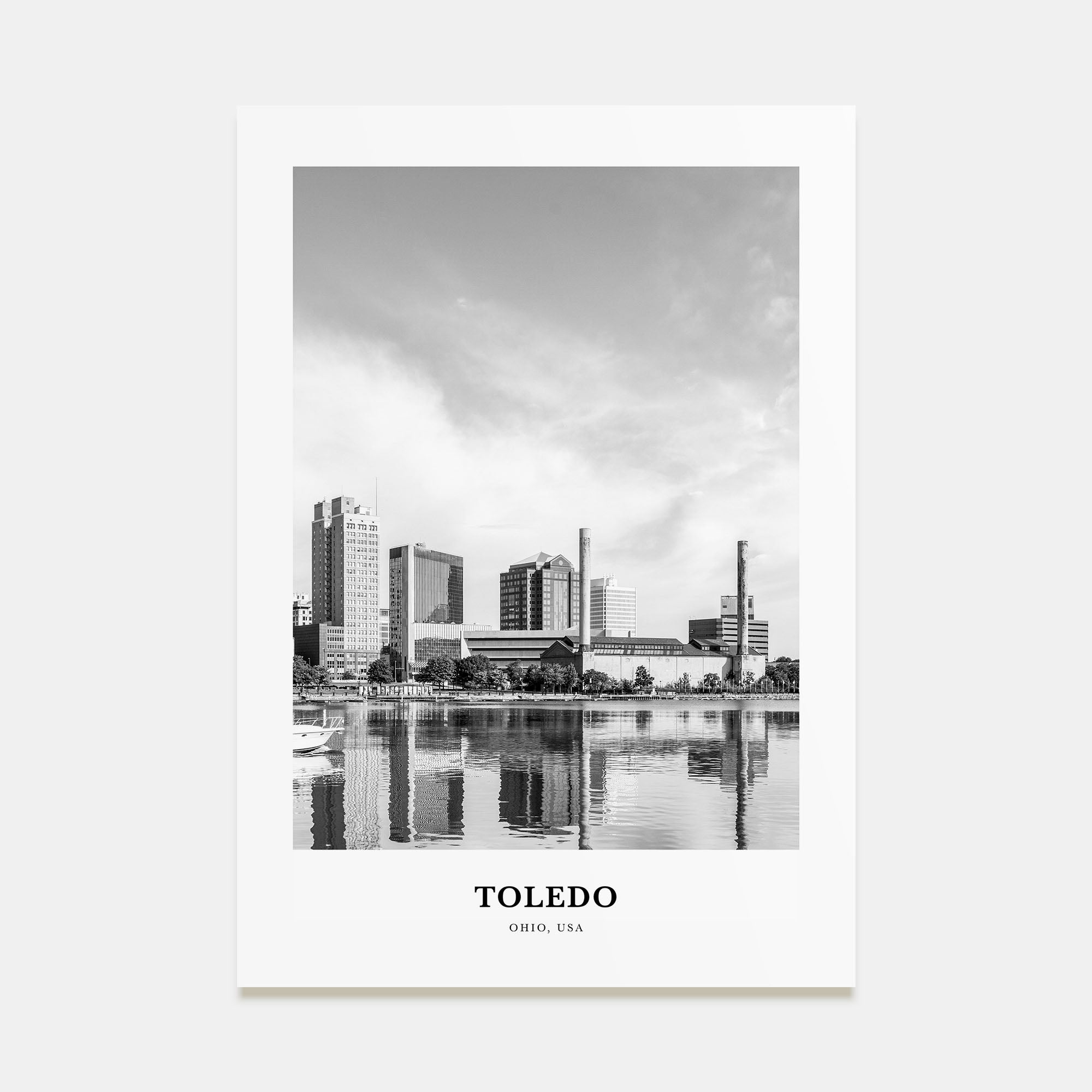 Toledo, Ohio Portrait B&W Poster