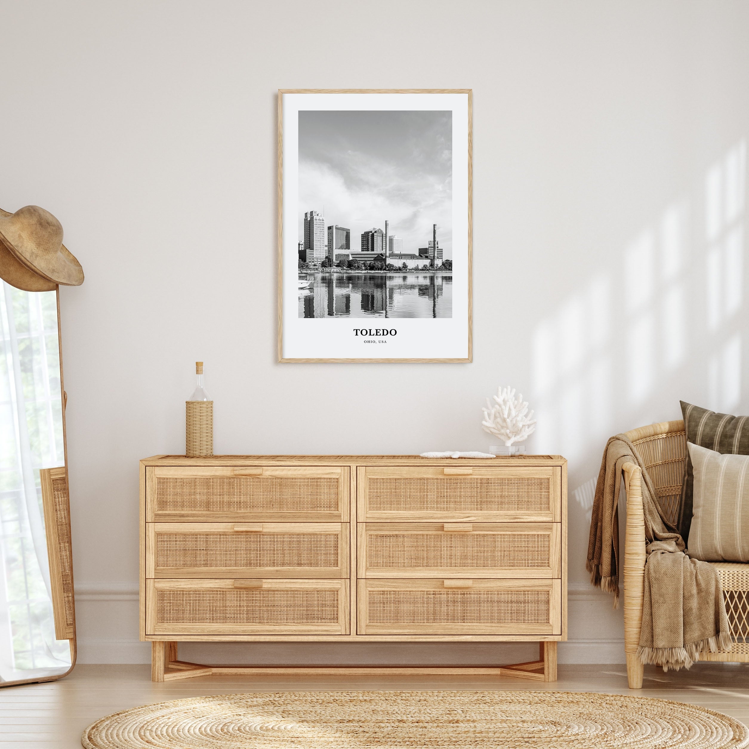 Toledo, Ohio Portrait B&W Poster