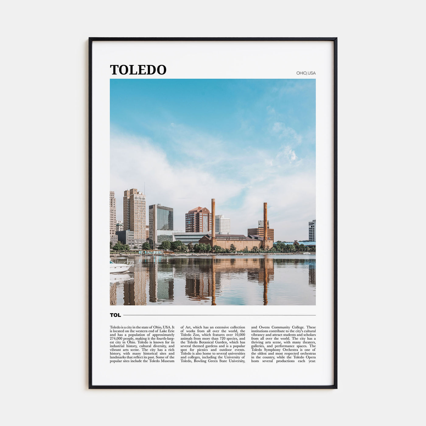 Toledo, Ohio Travel Color Poster