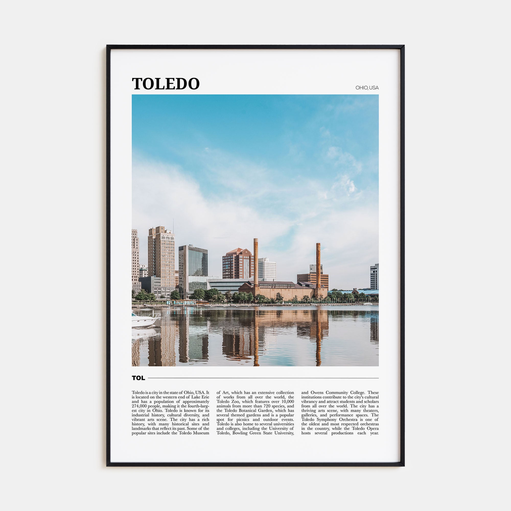 Toledo, Ohio Travel Color Poster