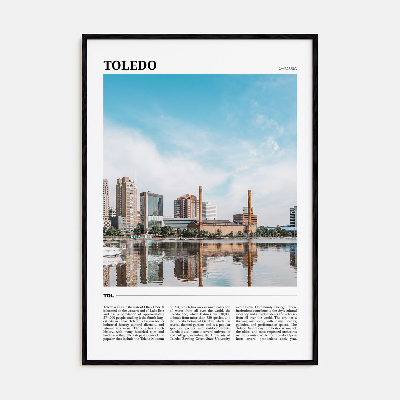 Toledo, Ohio Travel Color Poster