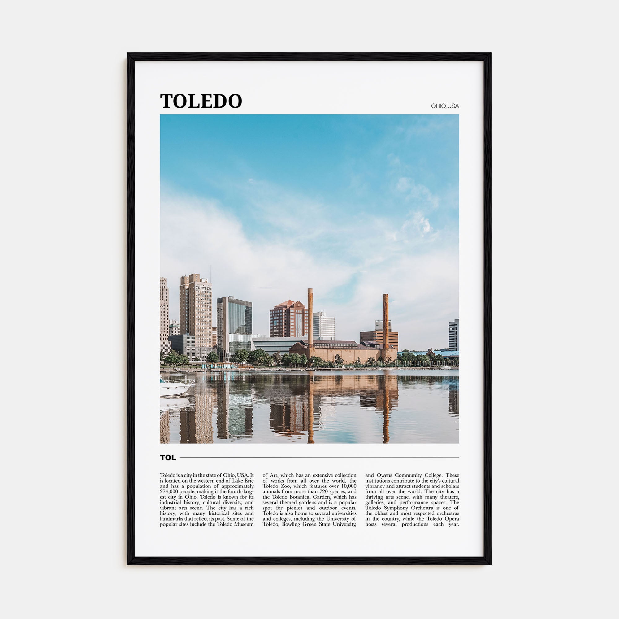 Toledo, Ohio Travel Color Poster