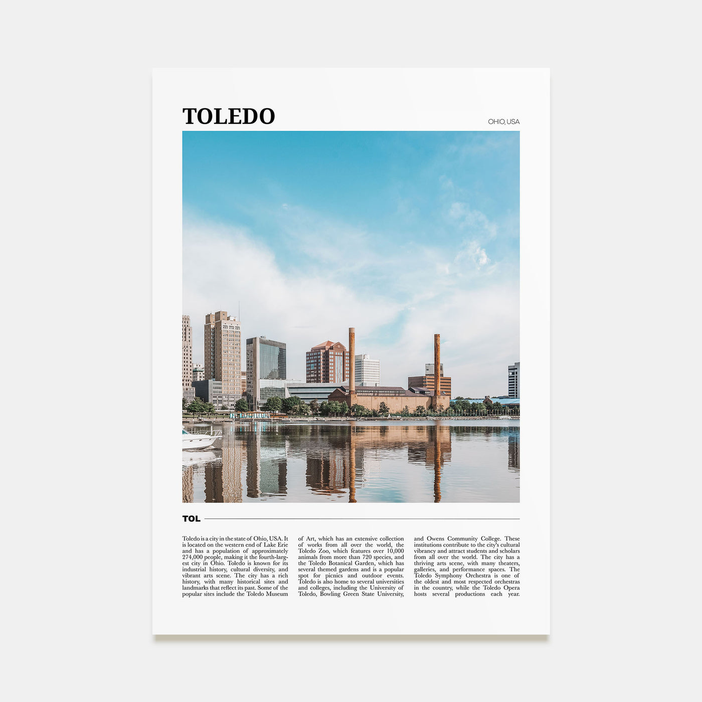 Toledo, Ohio Travel Color Poster