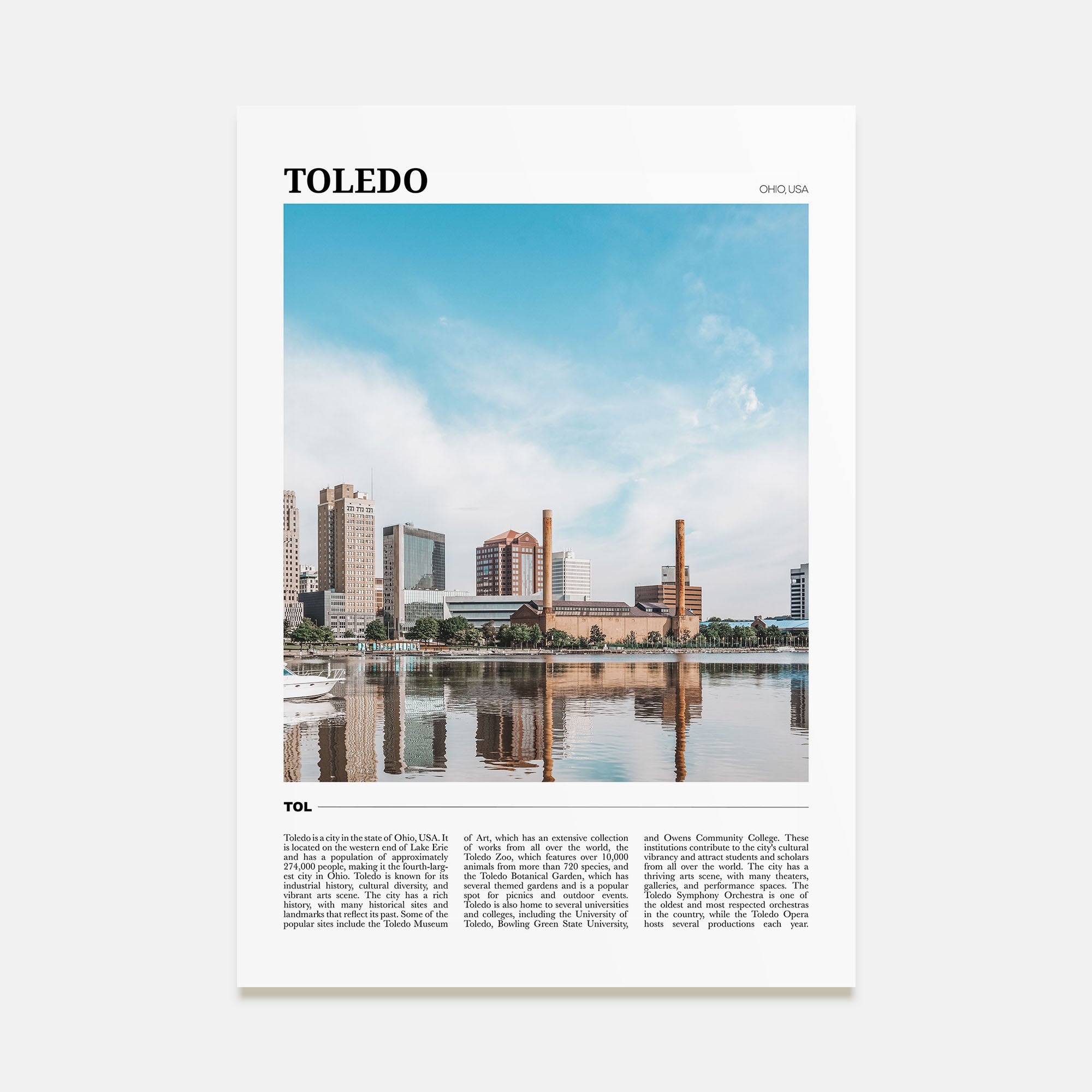 Toledo, Ohio Travel Color Poster