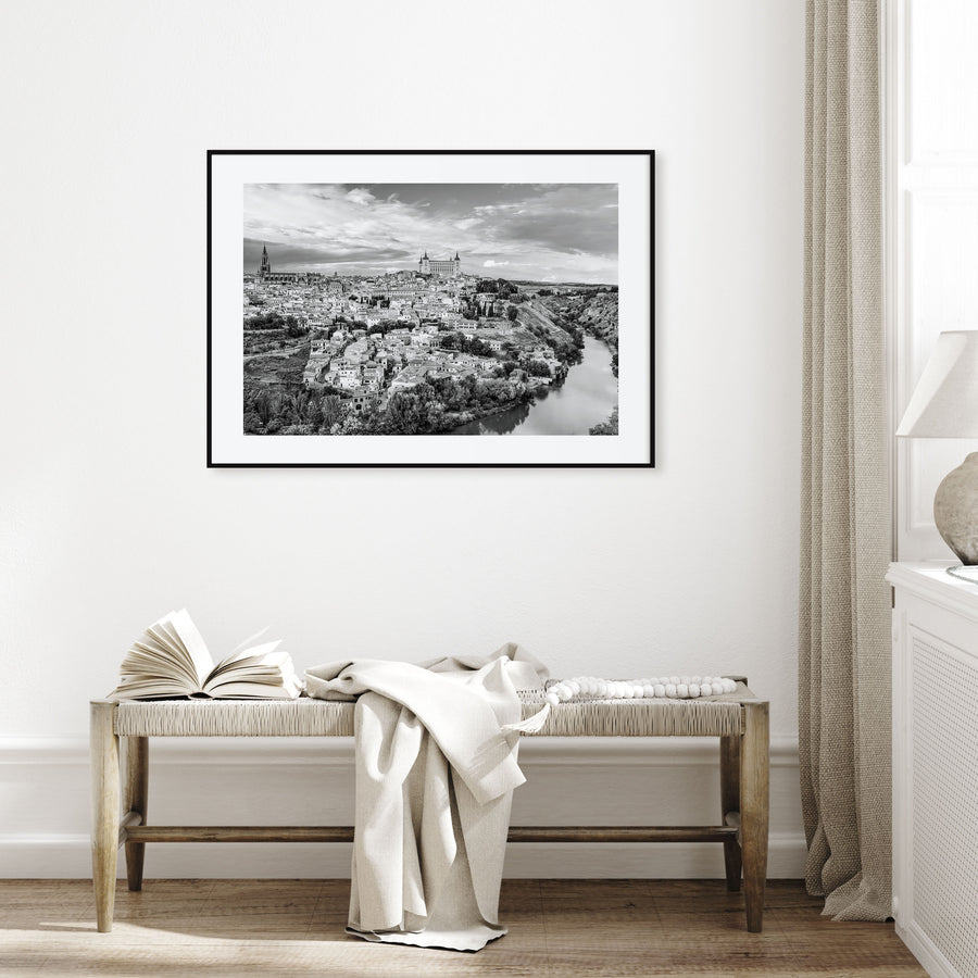 Toledo, Spain Landscape B&W Poster