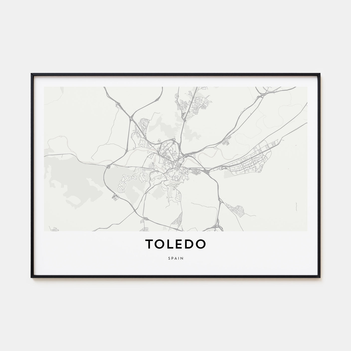 Toledo, Spain Map Landscape Poster