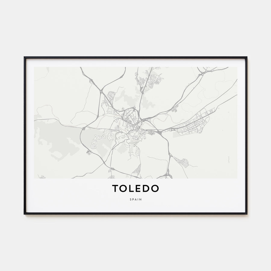 Toledo, Spain Map Landscape Poster