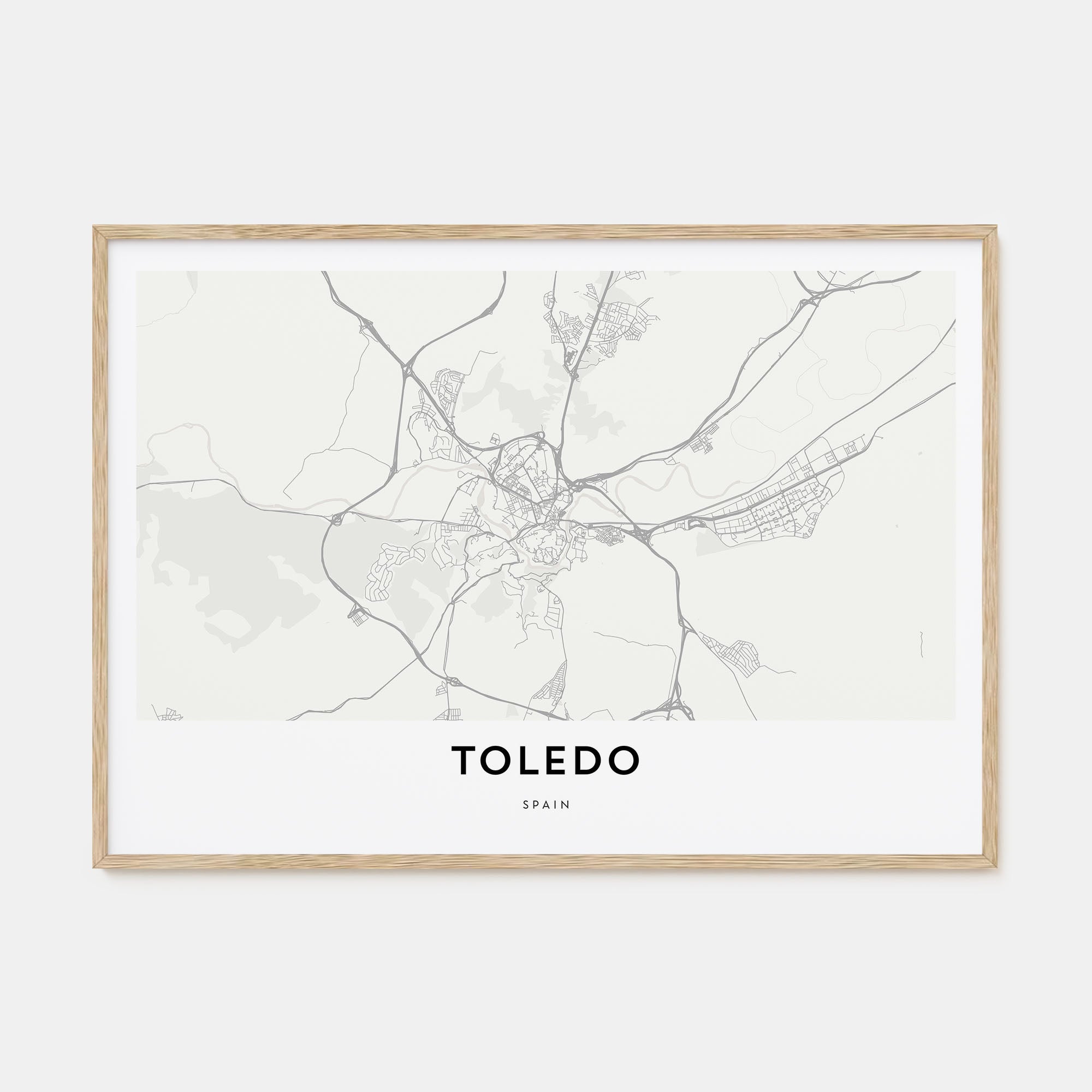 Toledo, Spain Map Landscape Poster