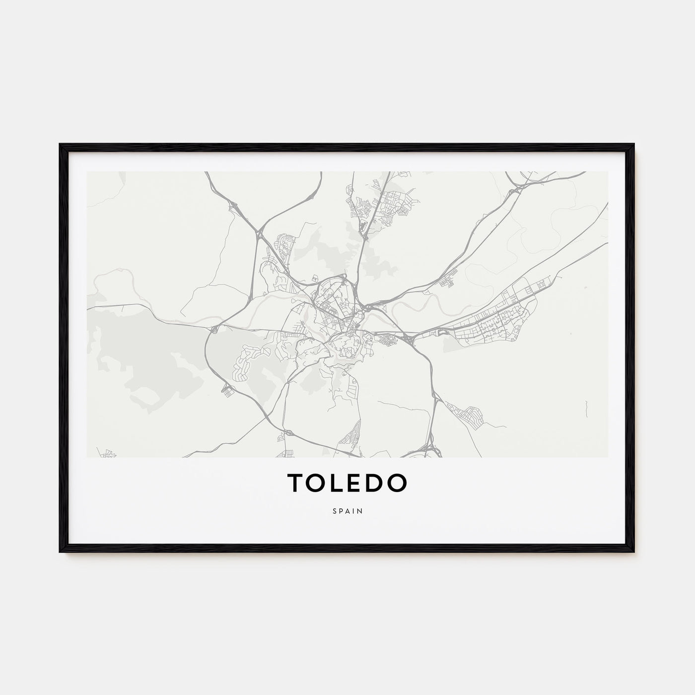 Toledo, Spain Map Landscape Poster
