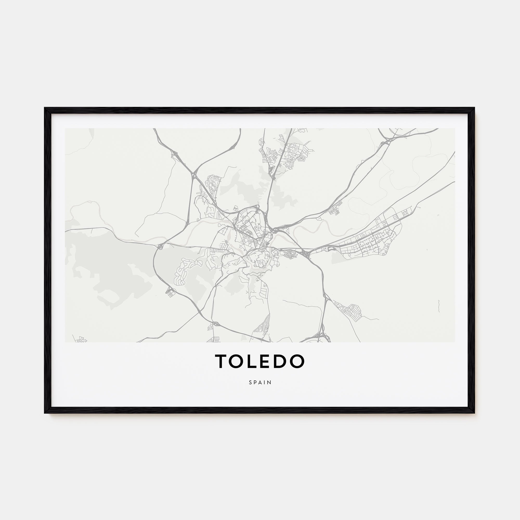 Toledo, Spain Map Landscape Poster