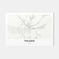 Toledo, Spain Map Landscape Poster