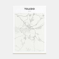Toledo, Spain Map Portrait Poster